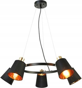 Aca Lighting függeszték 5XE14 fekete fém lámpaernyő Á73XM100CM Norma E