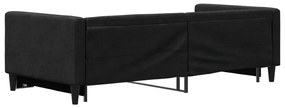 fekete kihúzható szövet heverő 90x200 cm