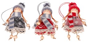 Lány függő karácsonyi dekoráció szett 3 db,magasság 15 cm