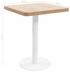világosbarna MDF bisztróasztal 60 x 60 cm