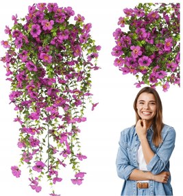 Szörfözés Mesterséges Muskátli, Mint Egy Élő Petúnia Fukszia Az Erkélyen Kúszónövények