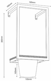 Fali virágcserép 38x18 cm fekete