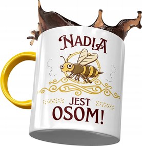 Sárga Bögre Nadia Barátnő Feleség Ajándék Nyomtatott Fotóval