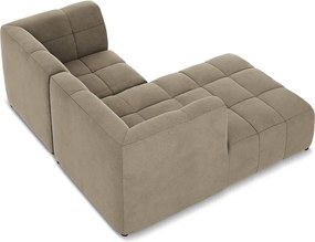 Barna bársony sarokkanapé (bal oldali-heverő résszel) Aloha – Makamii