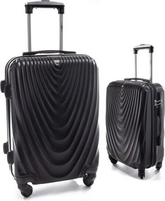 Fekete 2 részes szett keményfedeles bőrönddel „Motion” – M, L + M, XL