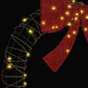 Koszorú 60 LED-del Meleg fehér 75 cm Rattan