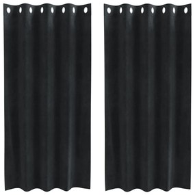 Függönyök függönyökkel 2 pcs Fekete 140 x 175 cm Bársony