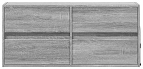 szürke sonoma színű fali TV-szekrény LED-del 100x31x45 cm