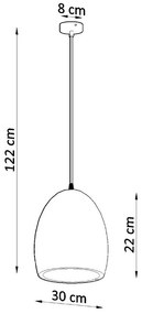 Fehér függőlámpa kerámia búrával ø 30 cm Fonsie – Sollux