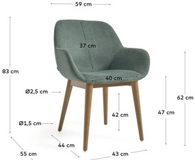 Konna zöld étkezőszék - Kave Home