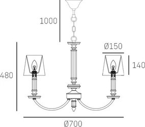 Cosmolight modern csillár siena fehér nikkel cosp06308ni-wh