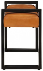 fekete-barna valódi kecskebőr pad 110 cm