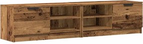vidaXL TV szekrény 2 db Régi fa 80x35x36,5 cm Műanyag fa