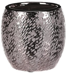 Kerámia virágcserép-burkolat, ezüst Silver, átmérő14 cm, ezüst