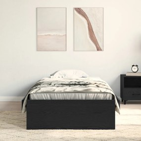 Ágykeret Fekete Tölgy 100x200 cm Műanyag Fa
