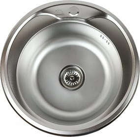 Egykamrás, kerek, szatinált felületű mosogató 49x16 Szifon