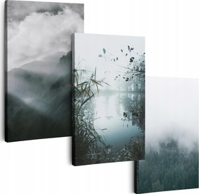 Vászonkép 150 cm **sok minta** Nappali Képek Triptichon Köd Erdő