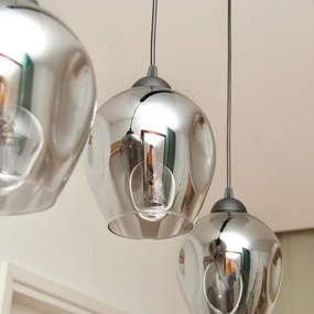 Csillár zsinóron LILI 3xE27/15W/230V fekete/szürke