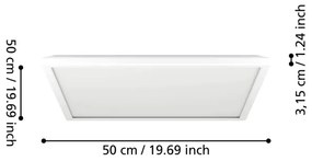 Eglo 901476 - LED RGBW Dimmelhető fürdőszoba Világítás ROVITO-Z 17W/230V 50x50cm IP44 fehér