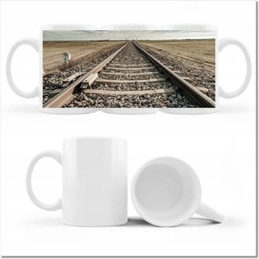 Fényképes bögre Vasúti sínek Vasút