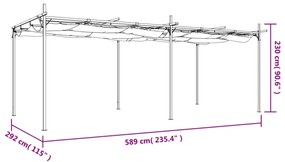 tópszínű pergola behúzható tetővel 589 x 292 x 230 cm