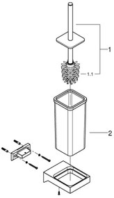 GROHE 40857000 - SELECTION CUBE WC-tisztítókészlet, fényes króm