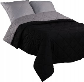 Ágytakaró 200x240 Steppelt Kétoldalas Kapa pléd Fekete-szürke