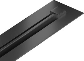 Mexen Flat Super Slim, szuper vékony vízelvezető csatorna 360°-ban forgó szifonnal 50 cm, fekete matt, 1751050