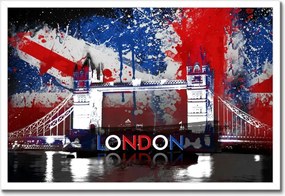 Poszterek keretben 60x40 Tower Bridge zászlóval