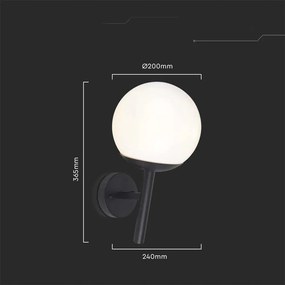 Kültéri fali lámpa V-tac E27 IP44 fekete-fehér VT-1224-11824