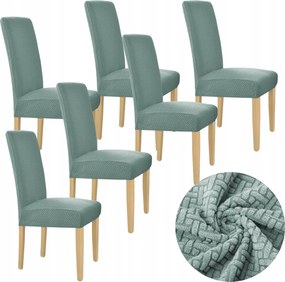 6 Db-os Szett. Székhuzat Menta Zsakárd Vastag Halkacsos Mintázatú