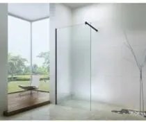 Balneum Royal Walk-in zuhanyfal fekete profillal átlátszó üveg 100