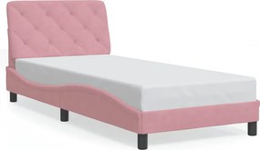 vidaXL rózsaszín bársony ágykeret matrac nélkül 80 x 200 cm