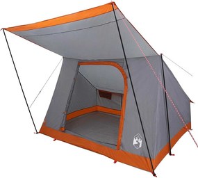 vidaXL Kempingssátor tetővel Szürke és narancs 282 x 225 x 154 cm taft