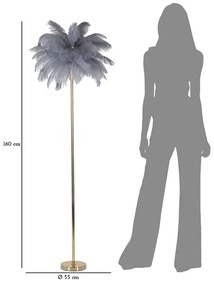 Szürke-aranyszínű állólámpa (magasság 160 cm) Palm – Mauro Ferretti
