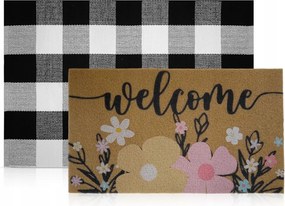 Lábtörlő természetes kókuszrostból készült ajtóhoz, csúszásgátló szőnyeggel