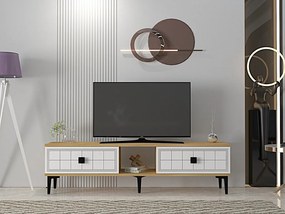 Yuka TV-állvány, zafír tölgy-fehér, 150 cm