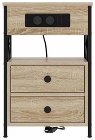 Éjjeliszekrény 2 pcs sonoma tölgy 40 x 31 x 60 cm Faanyag