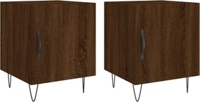 vidaXL 2 db barna tölgyszínű szerelt fa éjjeliszekrény 40 x 40 x 50 cm