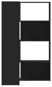 4 szintes fekete szerelt fa sarokkönyvespolc 85 x 85 x 140 cm
