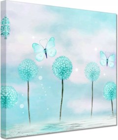 Vászonkép 20x20 Pillangók Türkiz világ