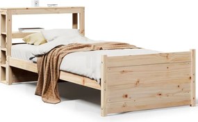 vidaXL tömör fenyőfa ágykeret fejtámlával 75 x 190 cm