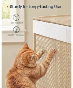 Szennyeskosár  3 rekesszel, 140 literes, levehető béléssel natúr bézs és matt fehér színben