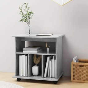 betonszürke szerelt fa kerekes szekrény 60 x 45 x 60 cm