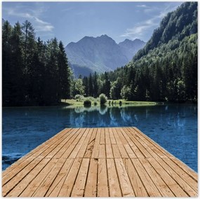 Poszterek 100x100 Fa híd a hegyekben