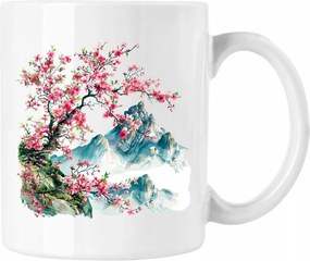Bögre hegy táj Sakura fehér 330ml