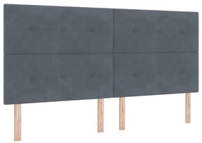 Boxspring Ágy Matrac Köd Szürke 200x200 cm Bársony