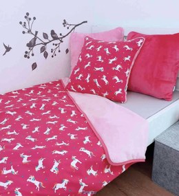 PUKKA Dupla Ovis Takaró Párnával - Unikornis pink