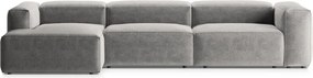 Világosszürke sarokkanapé (bal oldali-heverő résszel) Bergamo – Cosmopolitan Design
