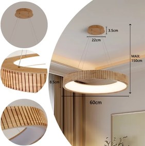 Brilagi - LED csillár kábelen FALCON WOOD MODERN LED/40W/230V, átmérő 60 cm, fa